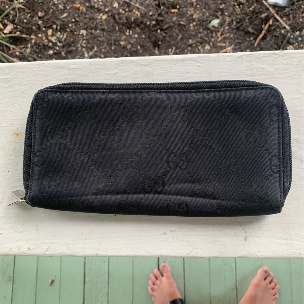 Gucci monogram canvas wallet